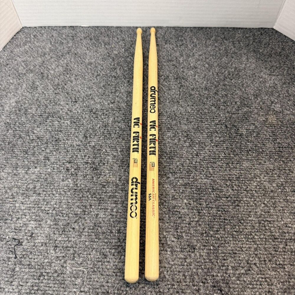 Vic Firth Drumeo American Classic 55A Hickory Drum Sticks Pair USA Snare Tom